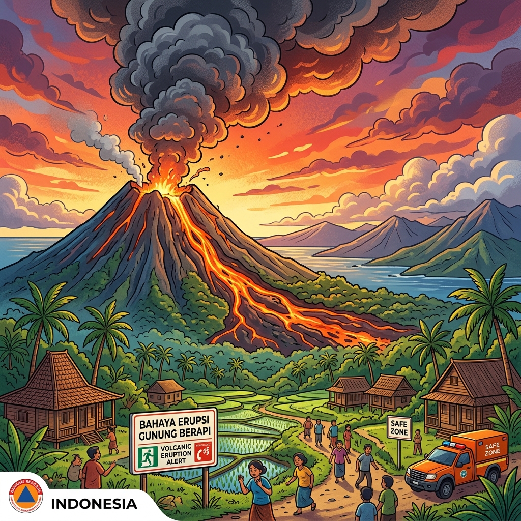 Ilustrasi Erupsi Gunung Berapi